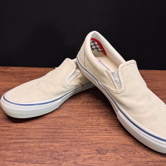 Vans Men’s 9 Cream Slip-On Pro Cush Skate Shoes – Classic 500714 Style - Picture 3 of 5